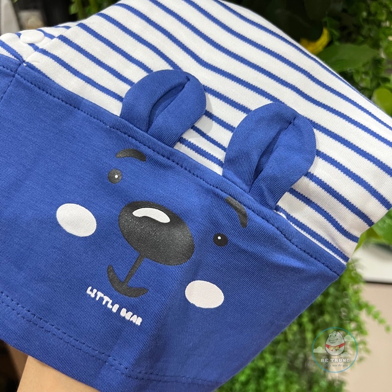 DA1113 Áo gile kẻ phối tai Dokma vải cotton mỏng (3-12M)