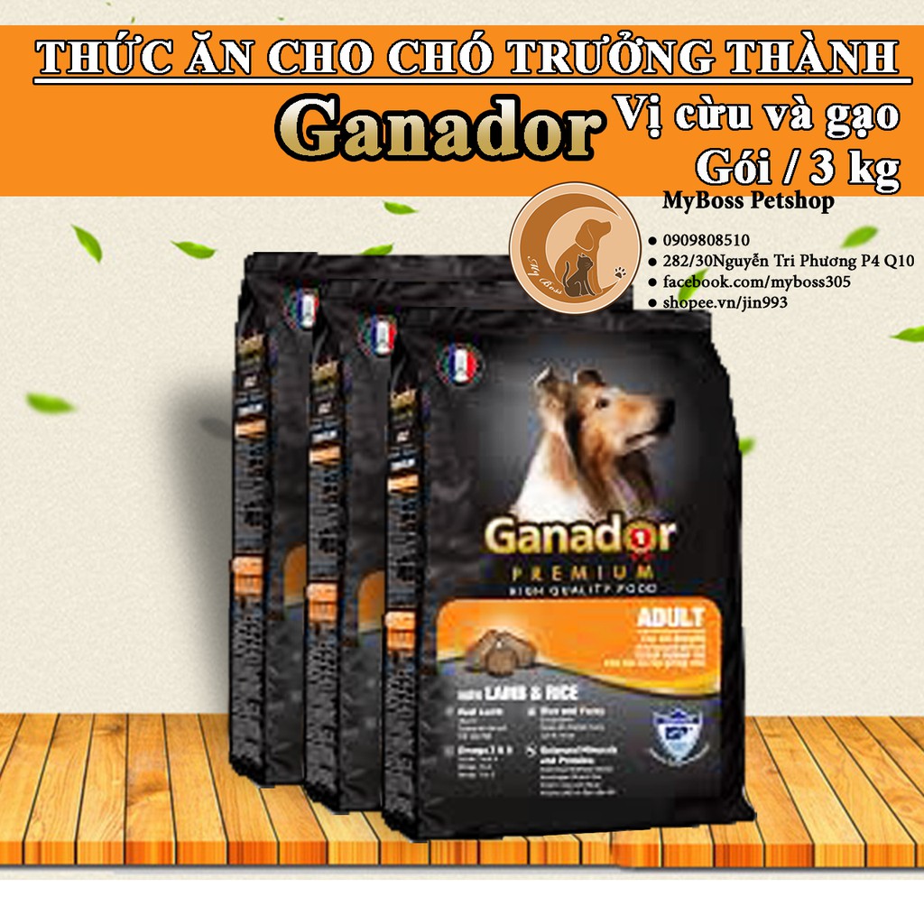 GANADOR- thức ăn hạt cho chó trưởng thành vị thịt cừu 3kg