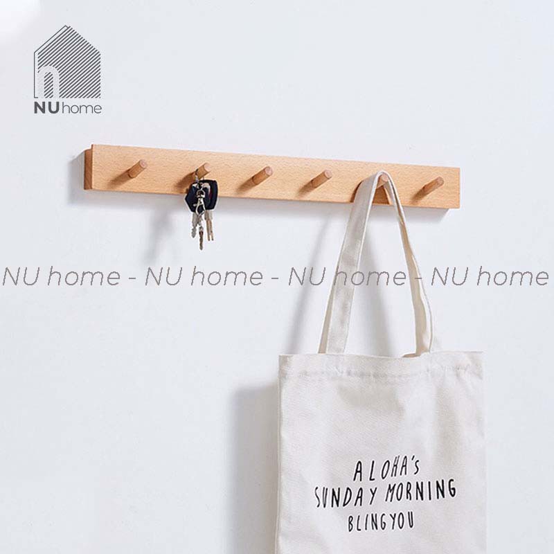 nuhome.vn | Móc gỗ treo đồ - Lin, móc treo quần áo mũ nón thiết kế mộc mạc chuẩn phong cách Nhật Bản