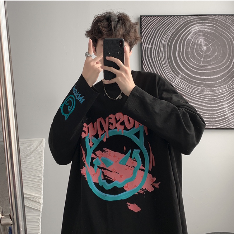 Áo thun tay dài cổ tròn size M-5XL thời trang mùa thu cho nam