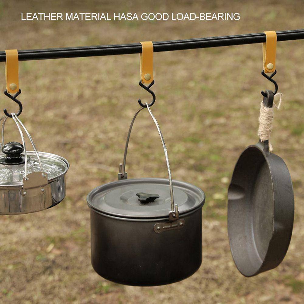 Móc Treo Đồ Hình Chữ S Bằng Da Tiện Dụng Khi Đi Cắm Trại