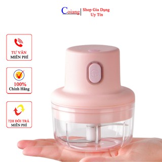 Máy say mini cầm tay say tỏi ớt thịt có cổng sạc USB tiện dụng