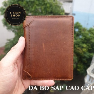 Ví da nam cao cấp handmade phong cách thời thượng, bóp da nhỏ gọn sang trọng tiện lợi, đốt không cháy  - Mã HD888