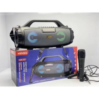 Loa Bluetooth Karaoke Kimiso S3 Kèm Mic - Siêu Bền, Bass Chắc Nịch, Hát Cực Đã FREESHIP