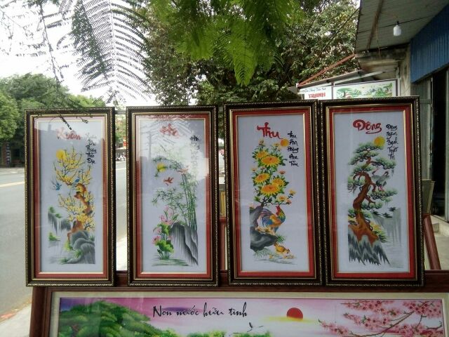 Tranh thêu truyền thống đã thêu chưa khung