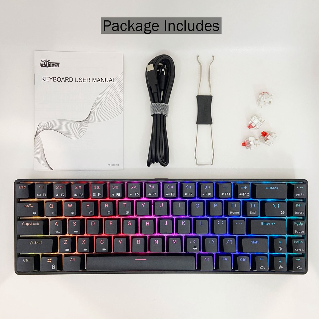 Bàn phím cơ Royal Kludge RK68/RK855 có bluetooth hai chế độ RGB cao cấp