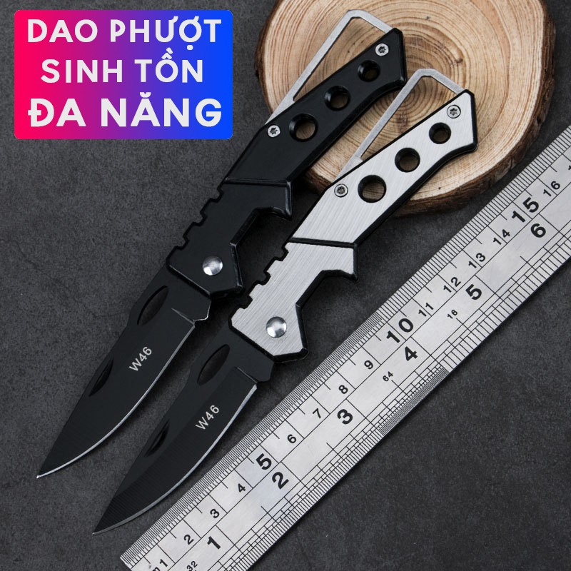 (CAO CẤP) Dao Phượt EDC Mini Gấp Gọn Đa Năng W46 - Dao Sinh Tồn Thép Không Gỉ Siêu Bền mã ZU42