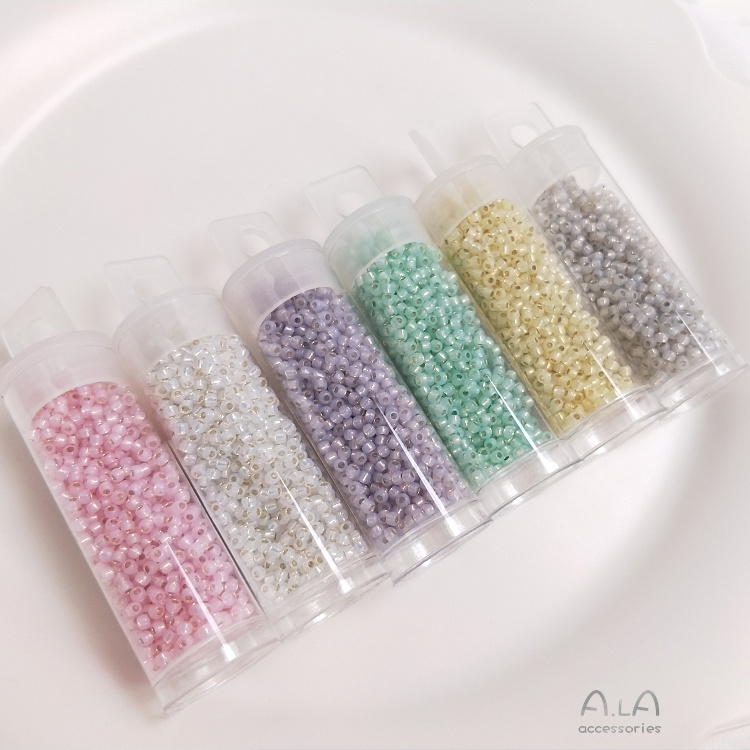 Bộ 10 Túi 1000 Hạt Xỏ Lỗ Tròn 2mm Màu Sắc