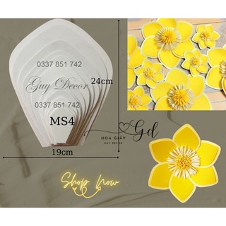 Bộ Mẫu Cánh Hoa Mai 9 Cánh Chất Liệu Form 3mm Size 15cm - 45cm