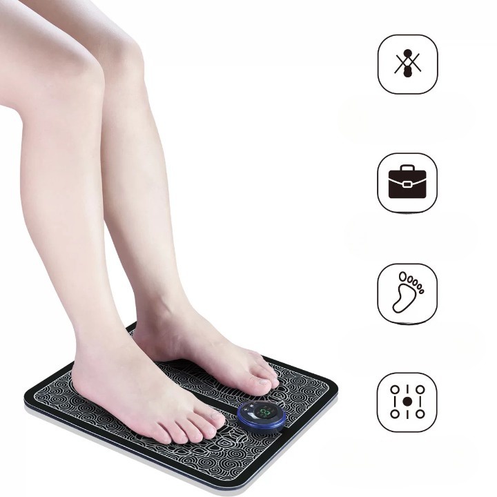 Thảm Massage Chân EMS Giúp Lưu Thông Khí Huyết, Giảm Đau Mỏi Chân, Chăm Sóc Sức Khỏe, Pin Sạc, Màn Hình Kỹ Thuật Số