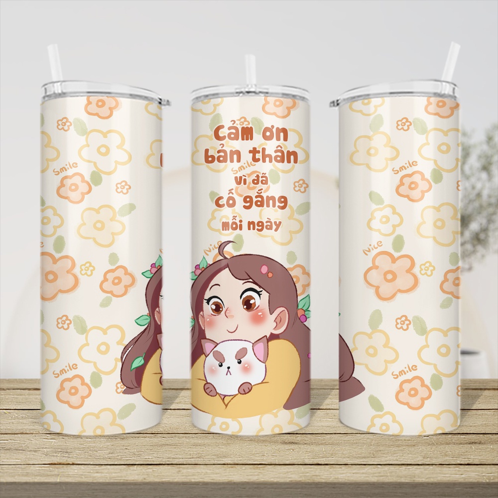 Bình Giữ Nhiệt Cute Dễ Thương - Ly Giữ Nhiệt Hình Cute Dễ Thương - Cốc Giữ Nhiệt Hình Cute Dễ Thương - 600ml - Inox 304
