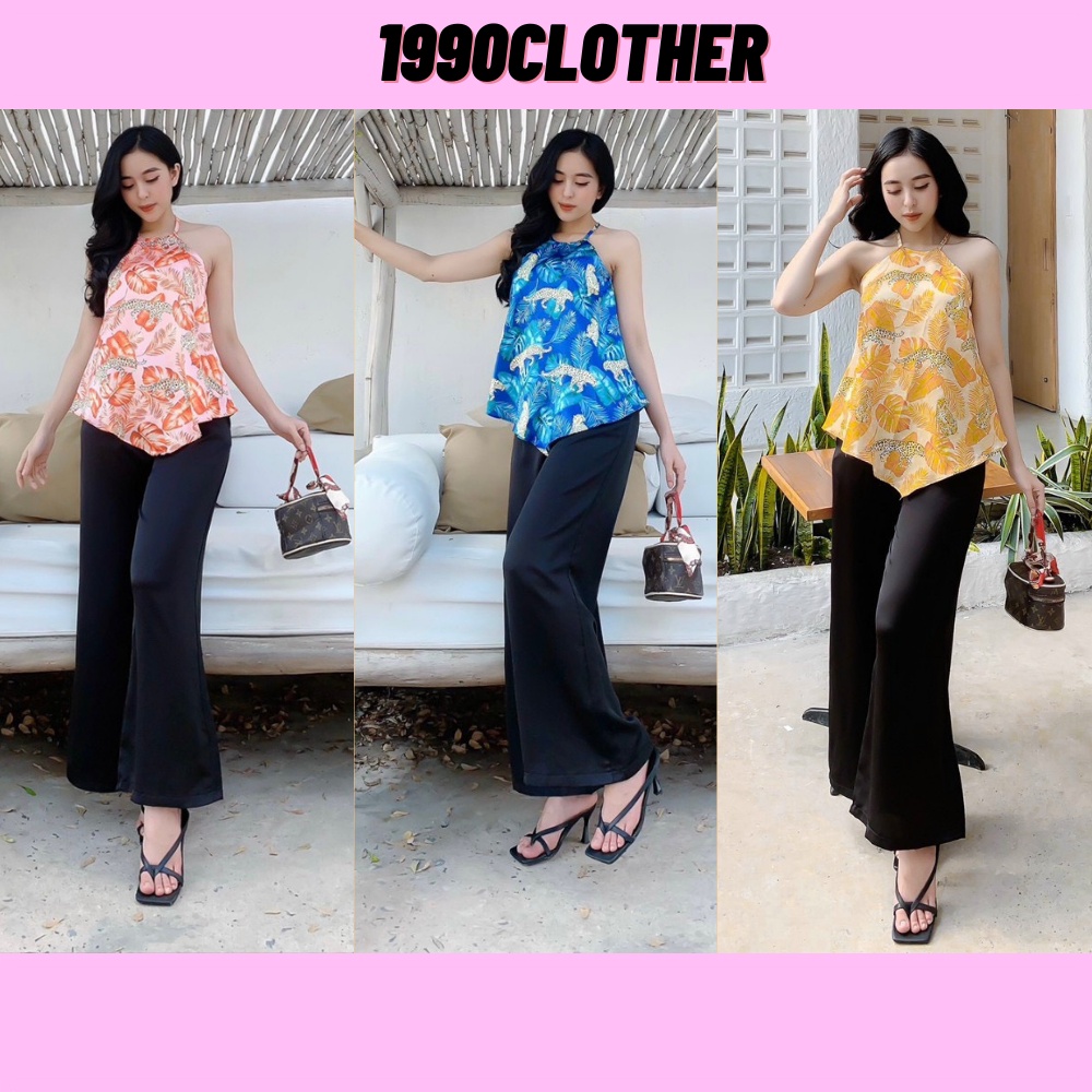 SPK- Set bộ yếm, set yếm nữ chất phi cao cấp hoạ tiết sang trọng 3 màu SKUS-52
