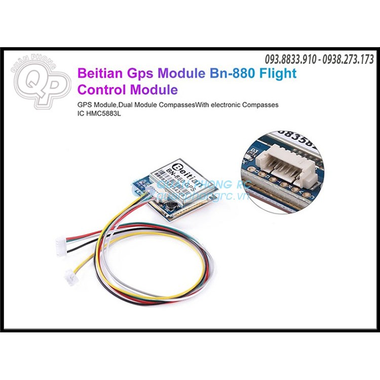 Mô-đun Glonass GPS kép với đèn Flash Beitian BN-880 + Cáp