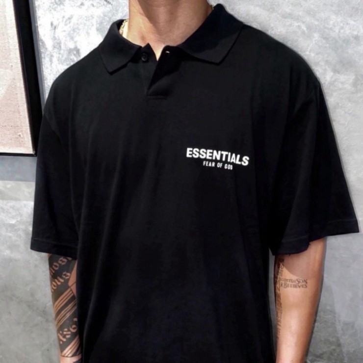 Áo phông có cổ chữ ESSENTIALSS  [FREESHIP] Áo phông cotton chất đẹp mát, áo unisex, áo phông trắng đen các kiểu | BigBuy360 - bigbuy360.vn