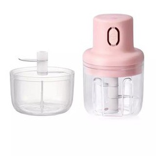 Máy xay mini cầm tay 250 ml đa năng sạc pin xay tỏi ớt xay hành hàng loại 1 màu hồng 4.8