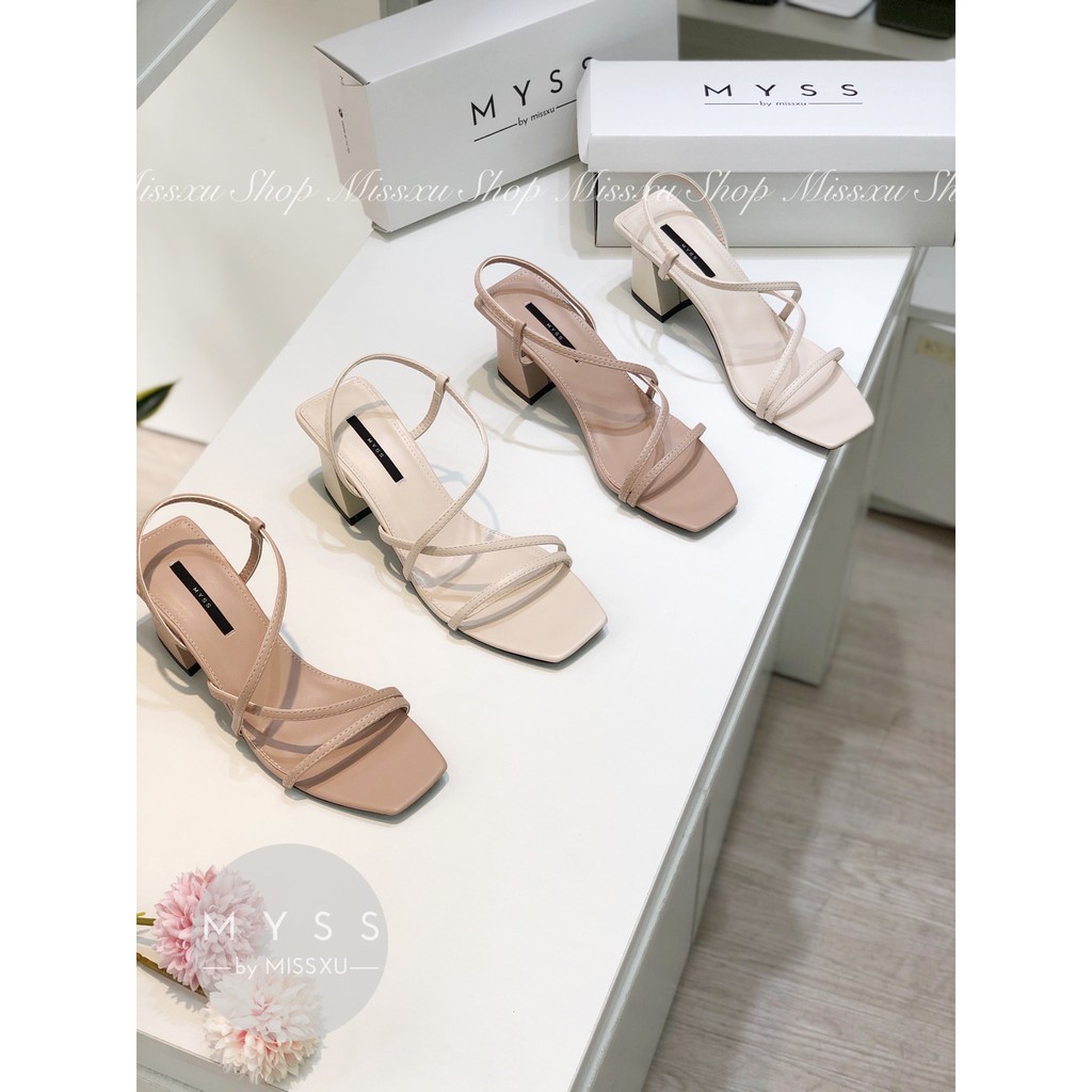 Giày sandal nữ quai ngang phối chéo 5cm thời trang MYSS - SD92