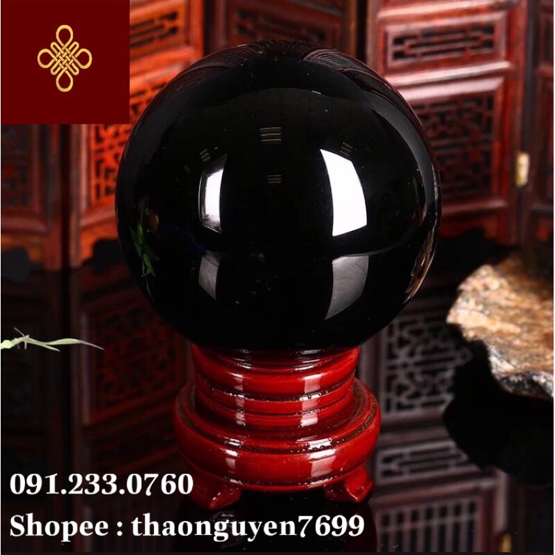 Quả cầu đá phong thuỷ màu đen