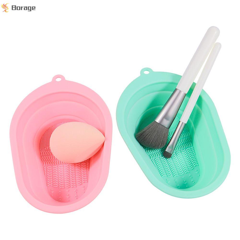 [Hàng mới về] Dụng cụ làm sạch cọ trang điểm bằng silicon có thể gập gọn lại tiện lợi