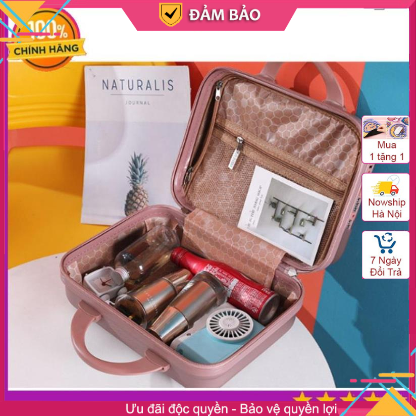 Valy du lịch mini hình Gấu dễ thương, cốp đựng đồ trang điểm tiện lợi