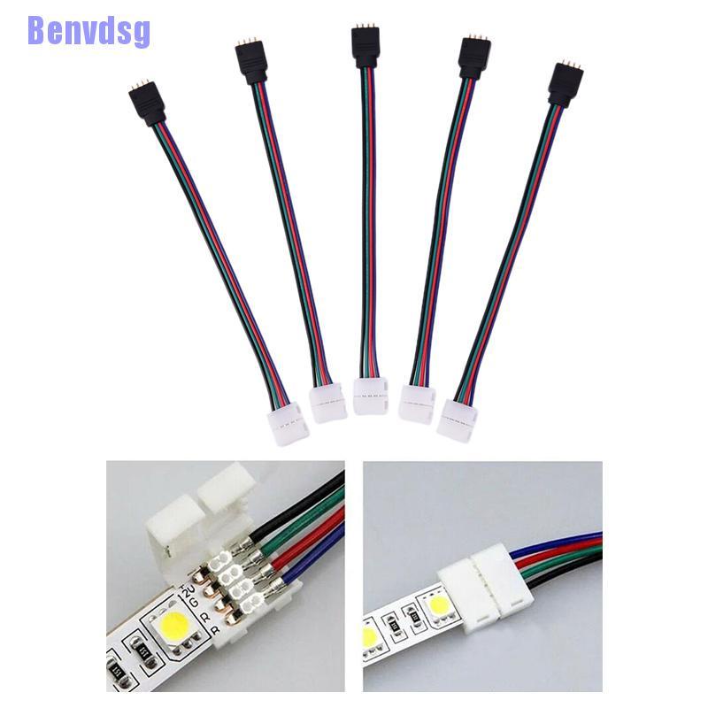 Set 10 Dây Cáp Nối 10Mm 4 Female Cho Dây Đèn LED Rgb 5050 3528