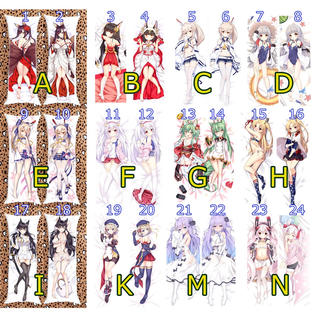 Gối ôm ngủ dài game Azur Lane agaki akashi Ayanami CLEVELAND Javelin hood Z23 LAFFEY BELFAST Unicorn Art 1mx40cm
