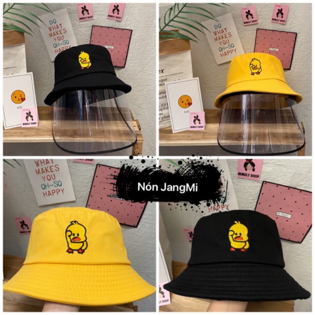 Nón Bucket 1 Mặt Thêu Có Kính Chống Bụi