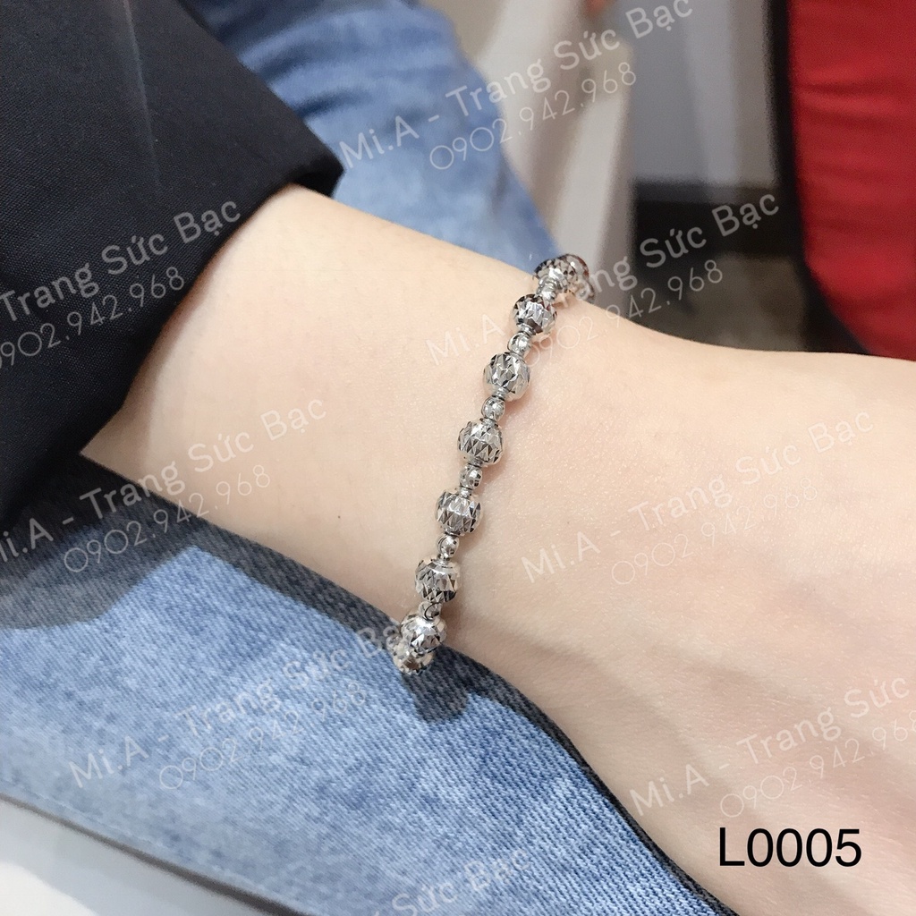 Lắc tay nữ bạc Ý S925 MiASJ hạt bi móc máy sang trọng, thanh lịch L0004/L0005