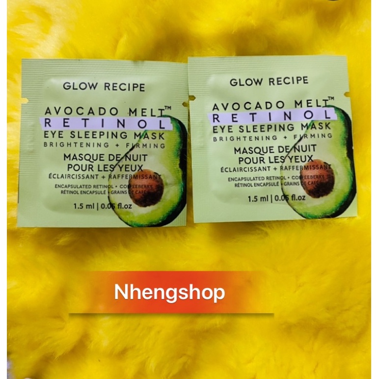 [1,5ml] Mặt nạ ngủ MẮT Glow Recipe Avocado Retinol Eye Sleeping Mask