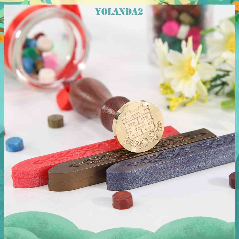 Con Dấu Sáp Niêm Phong Thiệp Cưới Họa Tiết Chữ Hi Cổ Điển