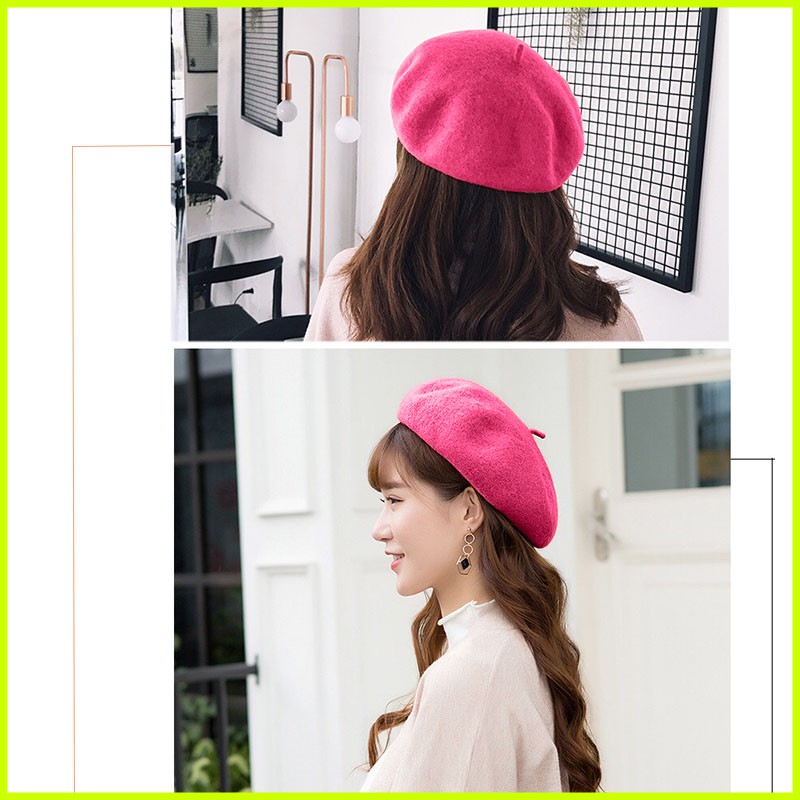 🎀 GIÁ SẬP SÀN🎀 Mũ Nồi, Nón Beret, Non Bánh Tiêu chất liệu dạ (nỉ) thời trang thu đông đẹp 2021 HOT