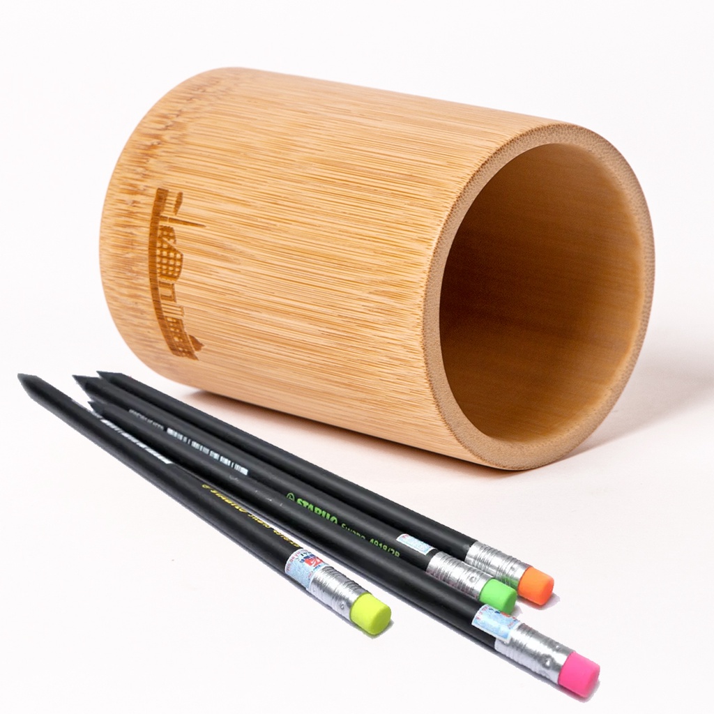 Ống đựng bút bằng gỗ tre, hộp đựng bút thân thiện môi trường