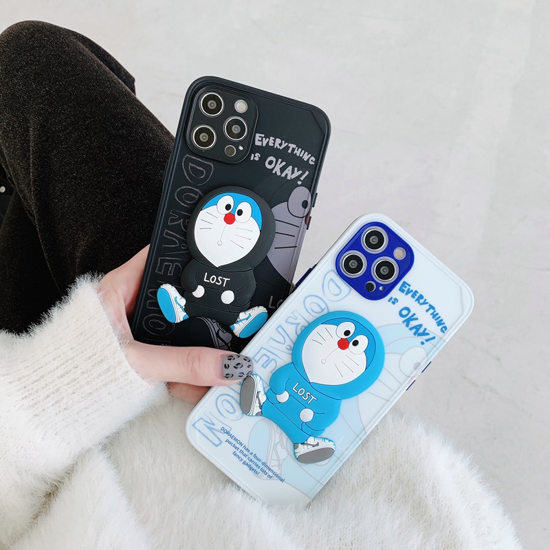 Ốp Điện Thoại Tpu Mềm Hình Doraemon 3d Bảo Vệ Toàn Diện Cho Iphone 11x12 Xs Xr 7plus