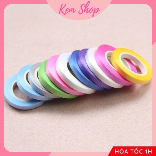 Cuộn dây ruy băng buộc bóng, dây treo banner 10m size nhỏ nhiều màu trang trí sinh nhật - Kem Shop K307