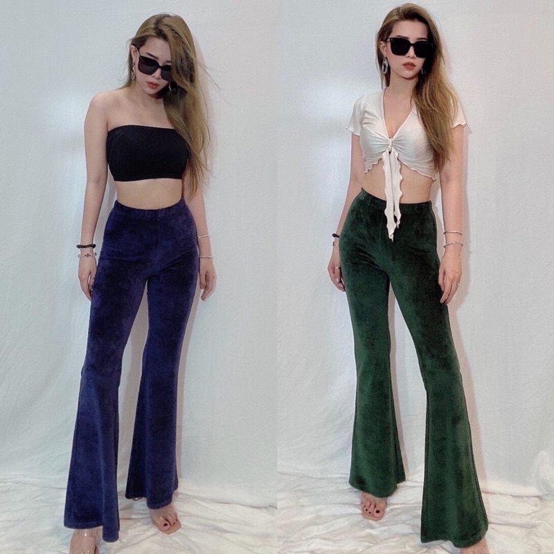 Quần ống loe thun nhung tôn dáng siêu đỉnh vnxk
