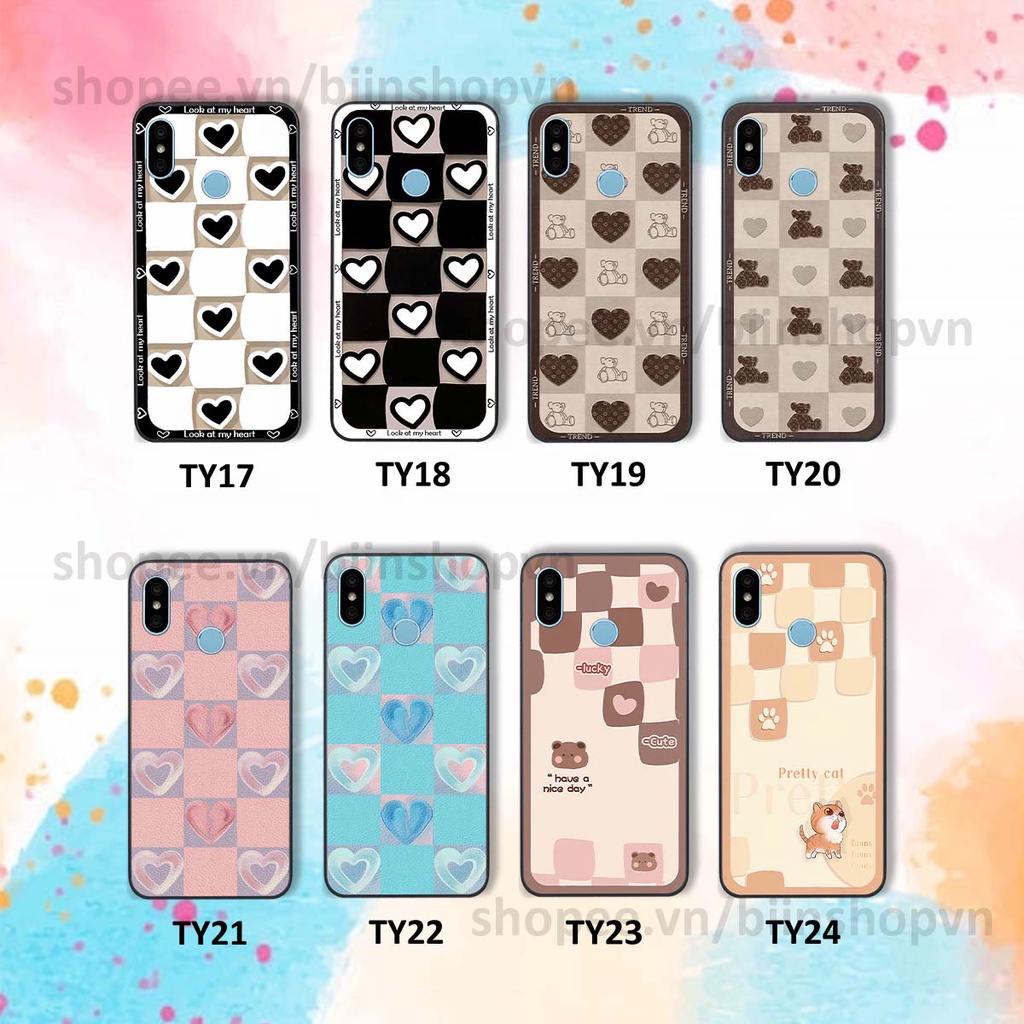 Ốp Xiaomi Redmi 6 Pro / Mi A2 Lite caro trái tim nhiều màu sắc, đầy cá tính, khẳng định phong cách