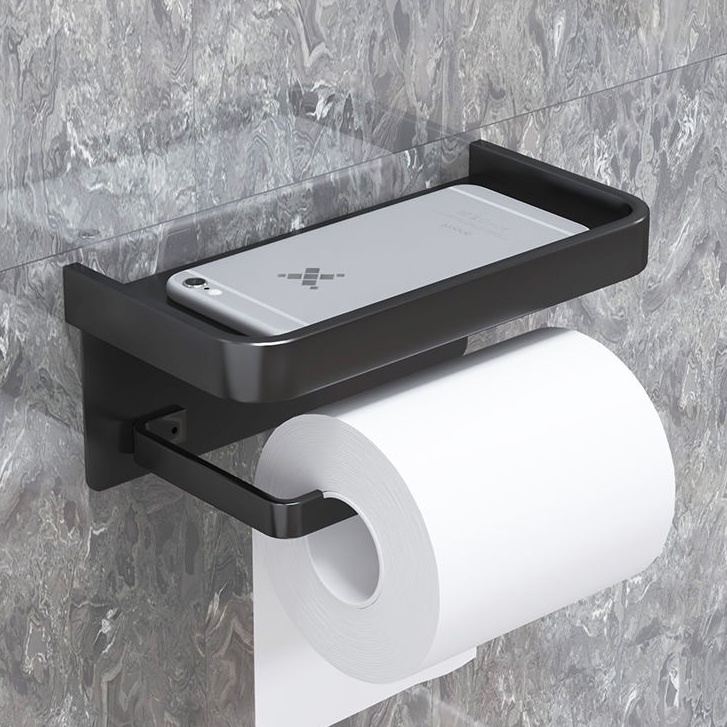 Giá treo cuộn giấy vệ sinh MEIDOO có ngăn giữ đồ dán tường tiện lợi