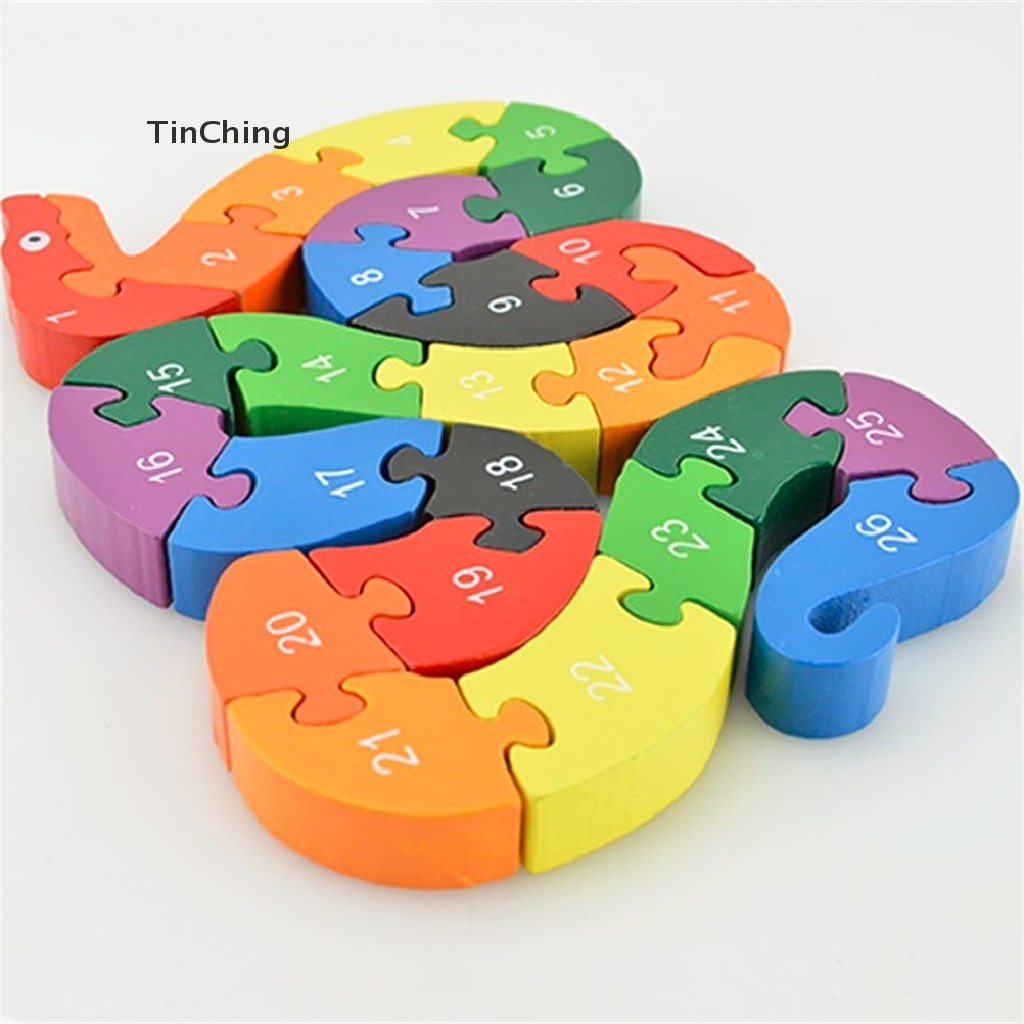 Bộ Đồ Chơi Ghép Hình Con Rắn 26 Chữ Cái Bằng Gỗ Dành Cho Trẻ Em