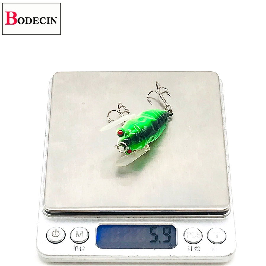 1 mồi câu cá nhân tạo hình ve sầu chất liệu cứng cho câu cá hồi/cá trên bền mặt nước