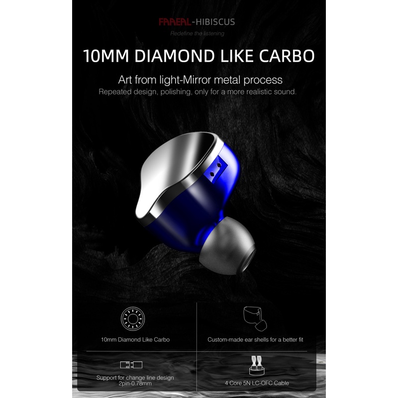 Tai Nghe Nhét Tai FAAEAL Hibiscus HiFi Có Dây Chất Lượng Cao