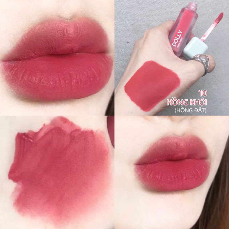 NEW 2021 [Hồng Khói 10] Son Kem Lì Dolly Super Matte Không Chì Màu Hồng Khói - Hồng Đất Tách Sét | BigBuy360 - bigbuy360.vn
