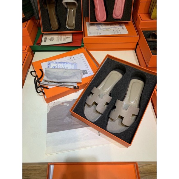 (VIDEO) Dép Nữ Hm Da Sần Chuẩn Loại 1 Fullbox Bill Túi Cao Cấp.