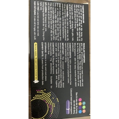 Băng Vệ Sinh Kotex Sport Tampon Loại Vừa 16 Miếng Tampon Regular