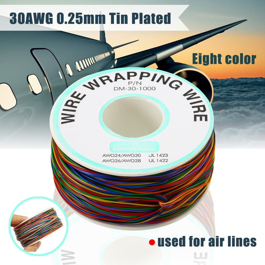 Cuộn Dây Đồng Mạ Thiếc 30AWG 0.25mm 8 Màu Lựa Chọn