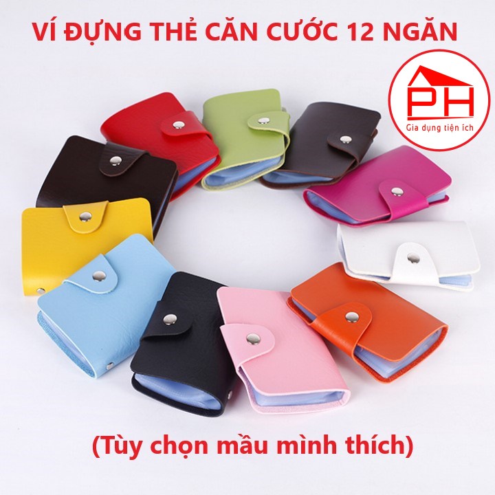 VÍ ĐỰNG THẺ (12 ngăn) bóp cầm tay đựng thẻ căn cước, thẻ ATM, danh thếp, túi bảo vệ card visit thẻ học sinh bằng lái xe