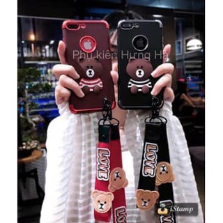 [ IPHONE ] Ốp Lưng Silicon Chống bẩn Gấu Brown