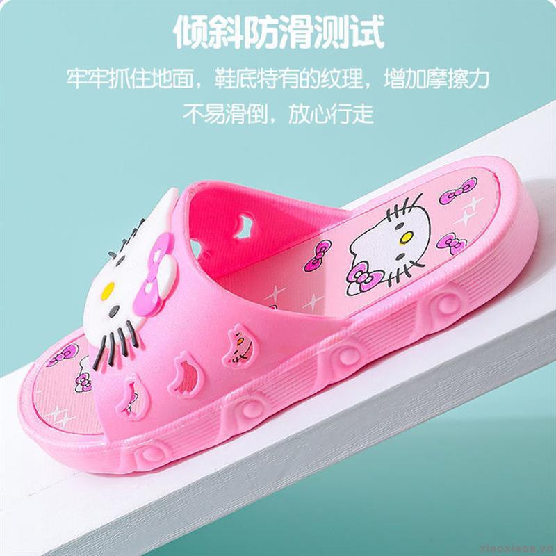 Dép Đi Trong Nhà Đế Mềm Chống Trượt Hình Mèo Hello Kitty Đáng Yêu Cho Bé Gái