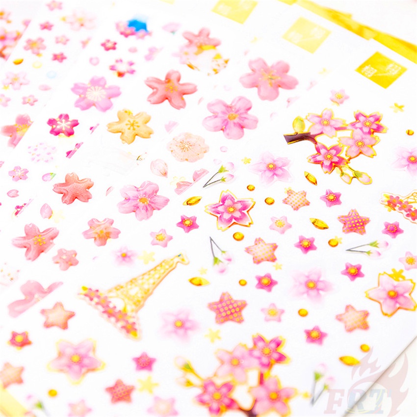 ❤ Miếng Dán Epoxy Pha Lê Hoa Anh Đào Tokyo Lãng Mạn ❤ 1 Tấm Hình Dán Decal Chống Thấm Nước Thời Trang