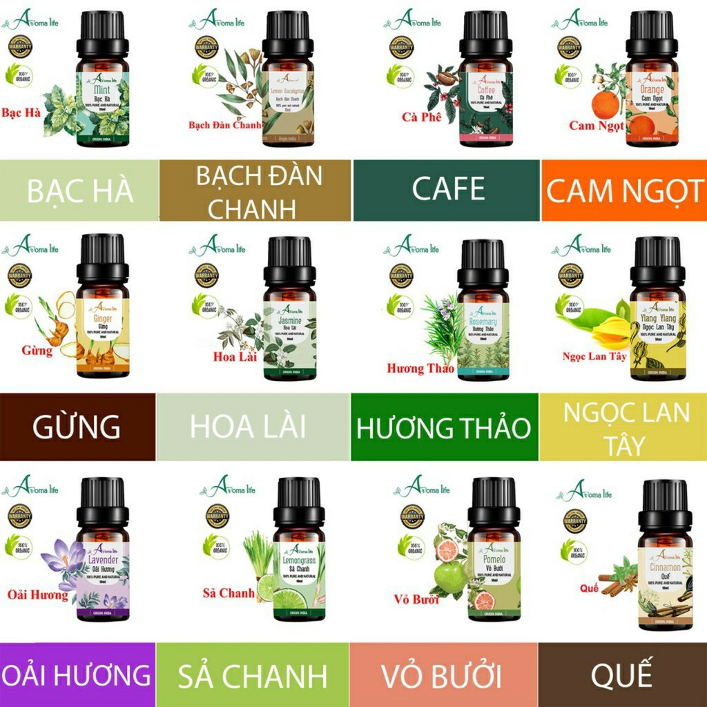 Tinh dầu thiên nhiên / Tinh dầu thơm phòng các loại tự chọn 50ml