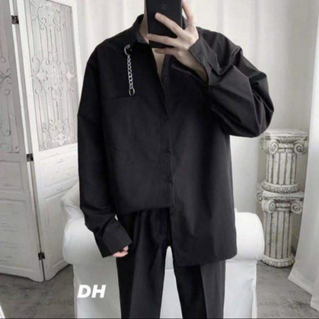 ÁO SƠ MI DÀI TAY DÂY XÍCH PHONG CÁCH HÀN QUỐC TTPM126