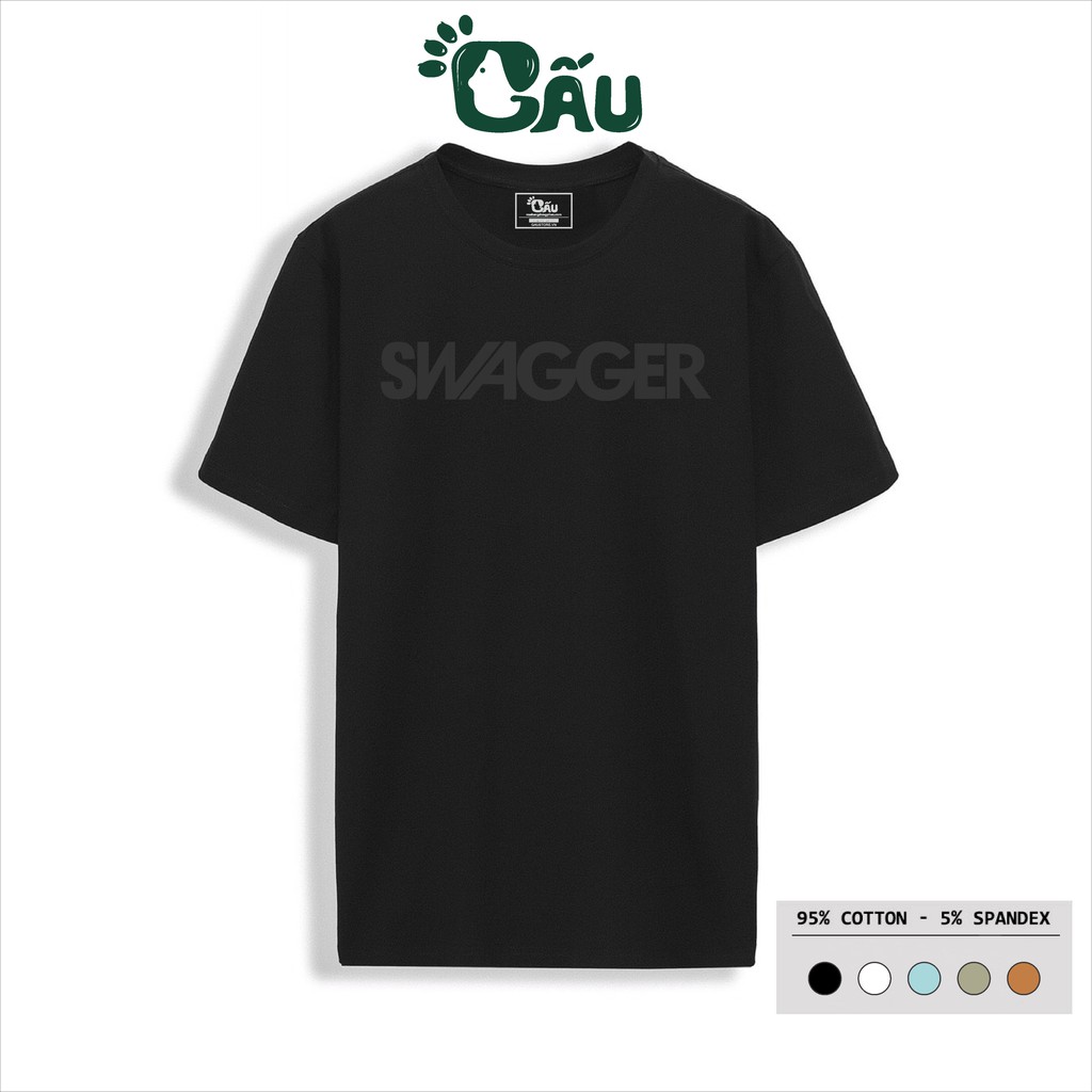 Áo thun nam GẤU 194 cổ tròn tay ngắn vải coton co dãn, dày dặn, form regular fit - SWAGGER